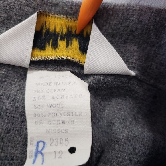 Vintage 1960s Brelin Fashions Gray Wool Blend A-Line Skirt Size 12 Office Career - Picture 5 of 5